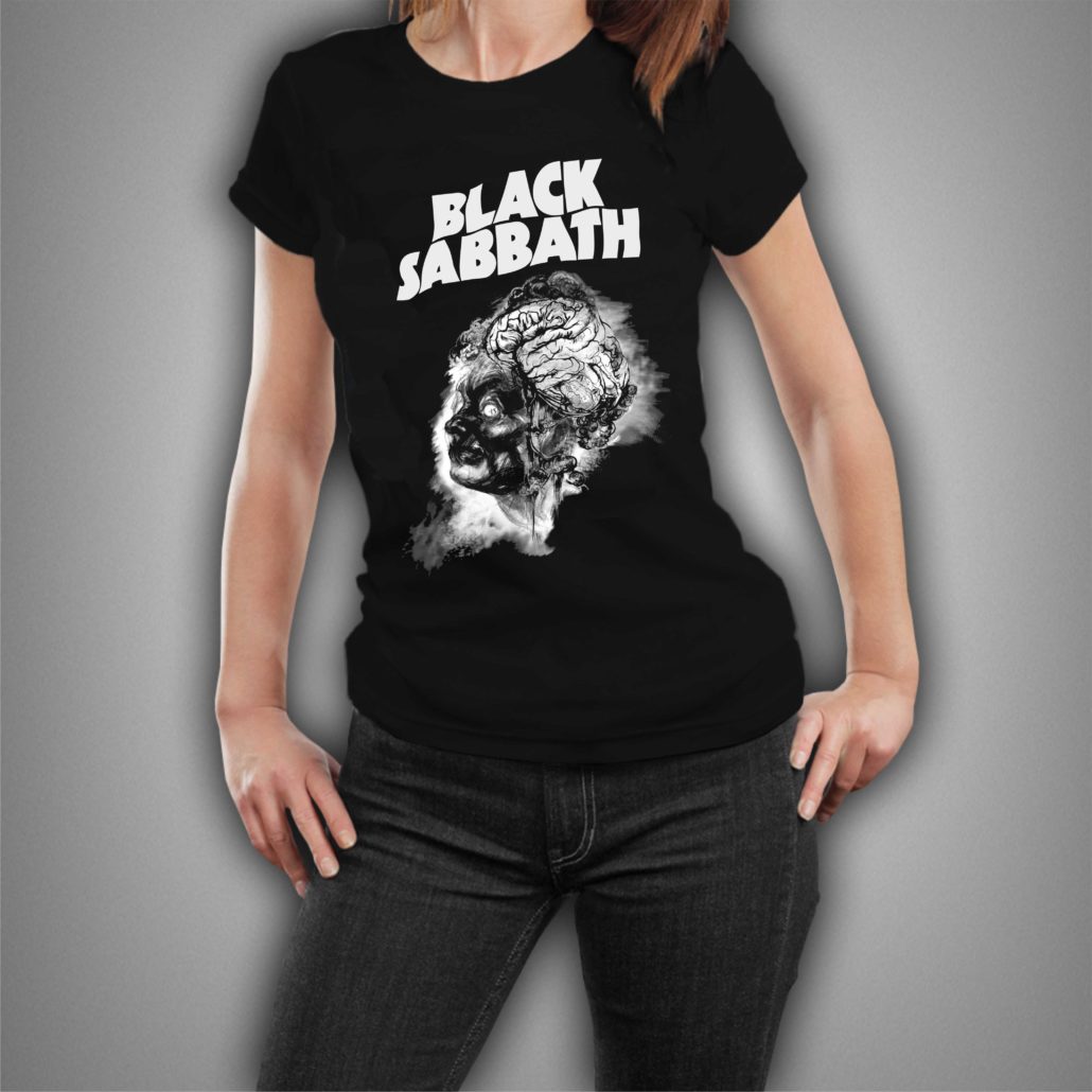 Black Sabbath Skull Girlie T Shirt Metal And Rock T Shirts And Accessories 