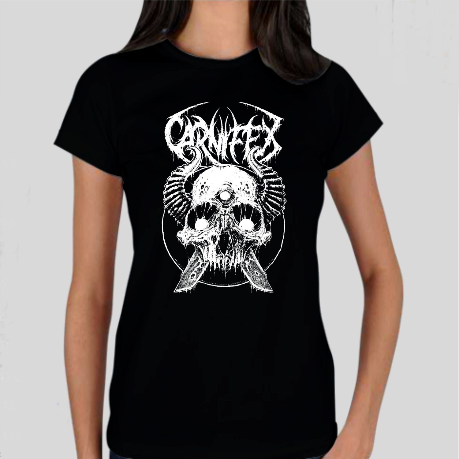 Carnifex Skull Girlie T Shirt Metal And Rock T Shirts And Accessories 