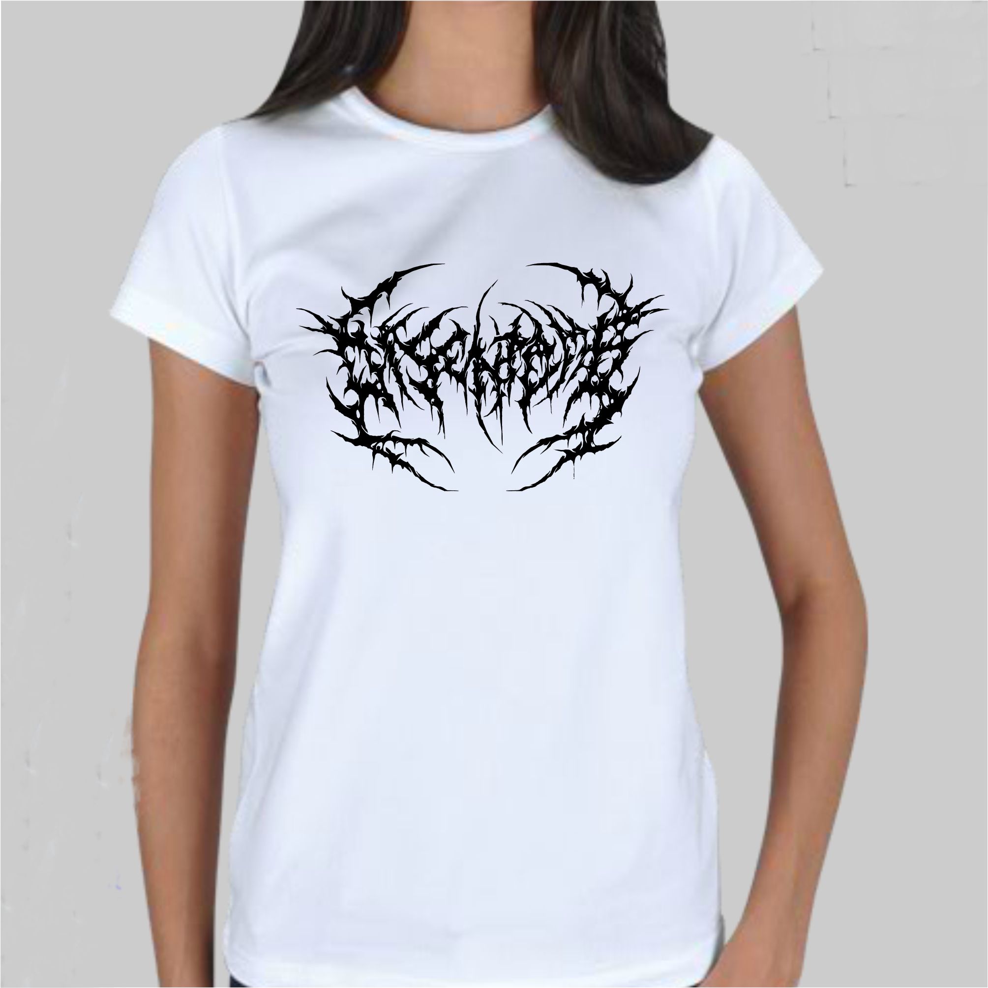 Disentomb Logo White girlie t-shirt – Metal & Rock T-shirts and Accessories
